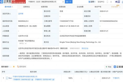 寧德時(shí)代北京布局再落子 新能源科技子公司聚焦信息技術(shù)咨詢服務(wù)